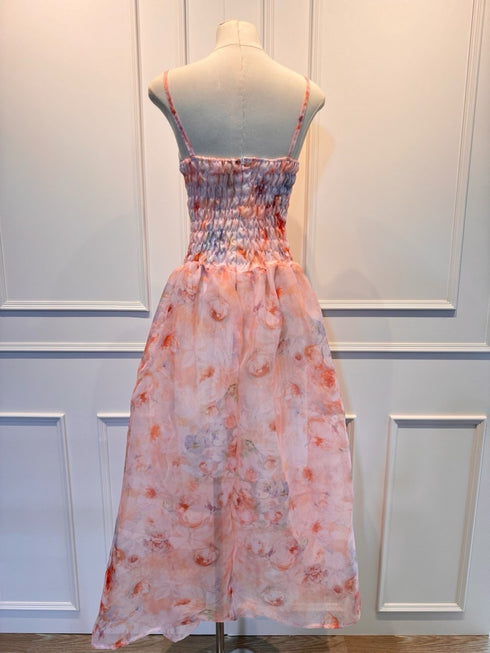 Summer Organza Bustier Tie Dye Spaghetti Strap Dress